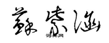 曾庆福苏紫涵草书个性签名怎么写