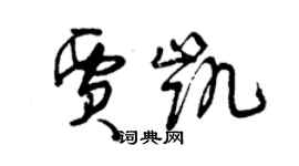 曾庆福贾凯草书个性签名怎么写