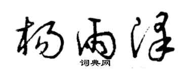 曾庆福杨雨泽草书个性签名怎么写