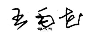 朱锡荣王毛花草书个性签名怎么写