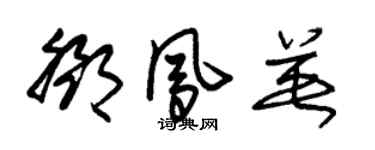 朱锡荣邓凤英草书个性签名怎么写