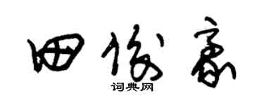 朱锡荣田俊豪草书个性签名怎么写
