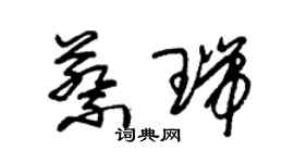朱锡荣蔡瑞草书个性签名怎么写