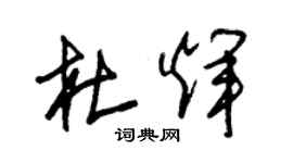 朱锡荣杜辉草书个性签名怎么写