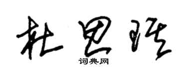 朱锡荣杜思琪草书个性签名怎么写