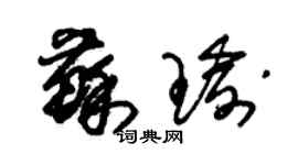 朱锡荣苏瑜草书个性签名怎么写