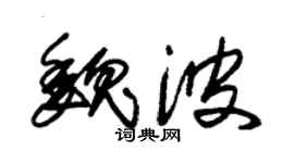 朱锡荣魏波草书个性签名怎么写