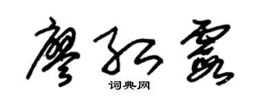 朱锡荣廖红霞草书个性签名怎么写