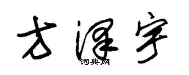 朱锡荣方泽宇草书个性签名怎么写