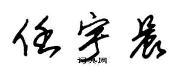 朱锡荣任宇晨草书个性签名怎么写