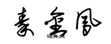 朱锡荣秦金凤草书个性签名怎么写