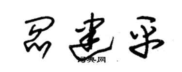 朱锡荣阎建平草书个性签名怎么写