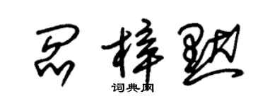 朱锡荣阎梓默草书个性签名怎么写