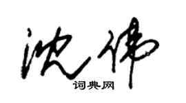 朱锡荣沈伟草书个性签名怎么写