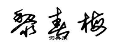 朱锡荣黎春梅草书个性签名怎么写