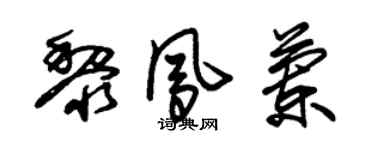 朱锡荣黎凤兰草书个性签名怎么写