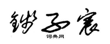 朱锡荣钱子宸草书个性签名怎么写