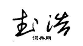 朱锡荣武浩草书个性签名怎么写