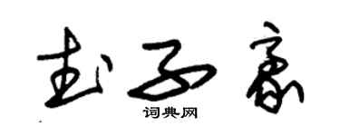 朱锡荣武子豪草书个性签名怎么写