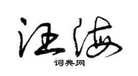 曾庆福汪海草书个性签名怎么写