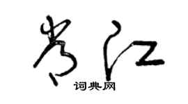 曾庆福常江草书个性签名怎么写