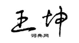 曾庆福王坤草书个性签名怎么写