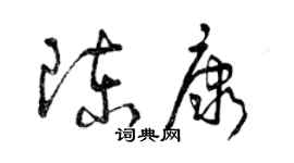 曾庆福陈康草书个性签名怎么写