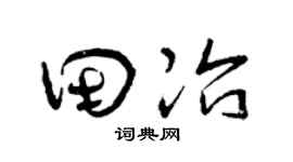 曾庆福田冶草书个性签名怎么写