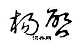 曾庆福杨启草书个性签名怎么写