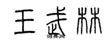 曾庆福王武林篆书个性签名怎么写