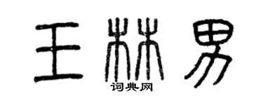 曾庆福王林男篆书个性签名怎么写