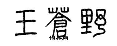 曾庆福王苍野篆书个性签名怎么写