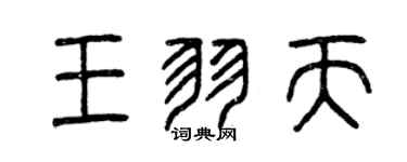 曾庆福王羽天篆书个性签名怎么写