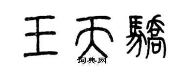 曾庆福王天骄篆书个性签名怎么写