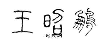陈声远王昭鹏篆书个性签名怎么写