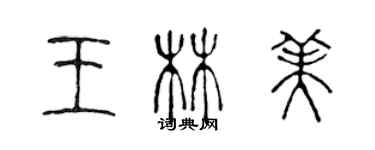 陈声远王林美篆书个性签名怎么写