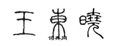 陈声远王东晓篆书个性签名怎么写