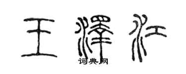 陈声远王泽江篆书个性签名怎么写