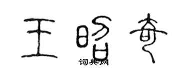 陈声远王昭奇篆书个性签名怎么写