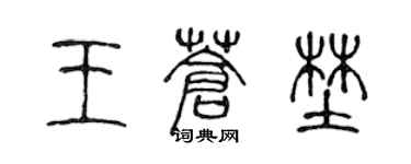 陈声远王苍野篆书个性签名怎么写