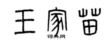 曾庆福王家苗篆书个性签名怎么写