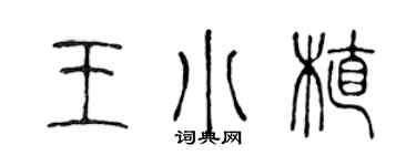 陈声远王小植篆书个性签名怎么写