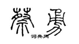 陈声远蔡勇篆书个性签名怎么写