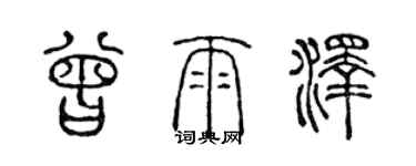 陈声远曾雨泽篆书个性签名怎么写