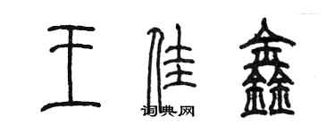 陈墨王佳鑫篆书个性签名怎么写