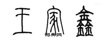 陈墨王家鑫篆书个性签名怎么写
