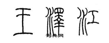陈墨王泽江篆书个性签名怎么写
