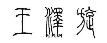 陈墨王泽旋篆书个性签名怎么写
