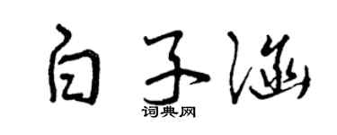 曾庆福白子涵草书个性签名怎么写
