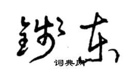 曾庆福钱东草书个性签名怎么写